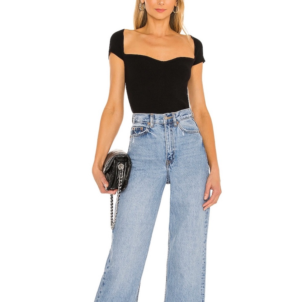 Superdown Black Knit Top